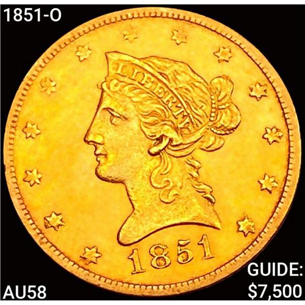 1851-O $10 Gold Eagle CHOICE AU
