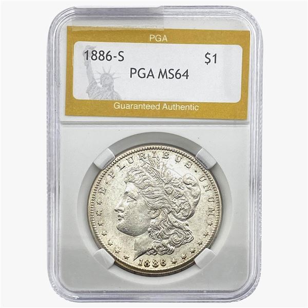 1886-S Morgan Silver Dollar PGA MS64