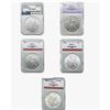 Image 1 : 1994-2023 US 1oz Silver Eagles [5 Coins] APC,PCI MS70