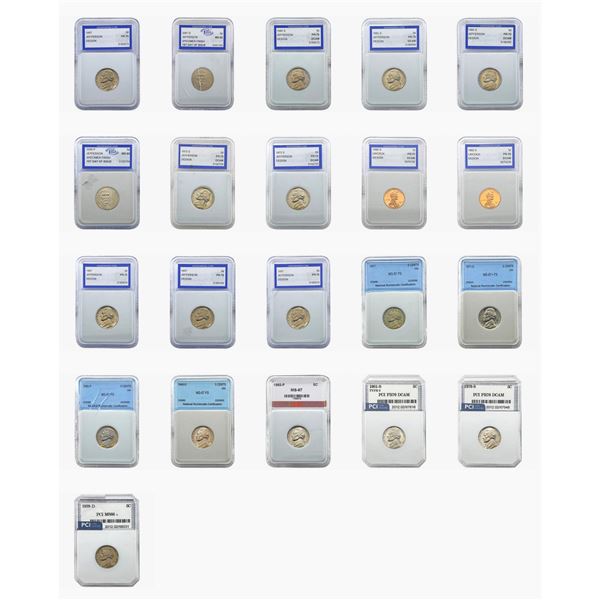 1939-2007 Graded BU/PR US Coinage [21 Coins]