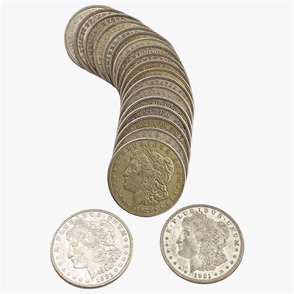 1921 Roll of Morgan Silver Dollars [20 Coins]
