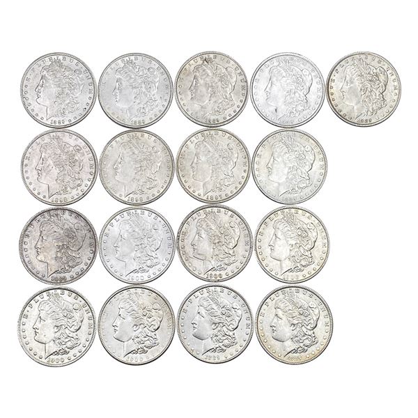Unc 1889-1900 Morgan Dollar Roll 17 Coins