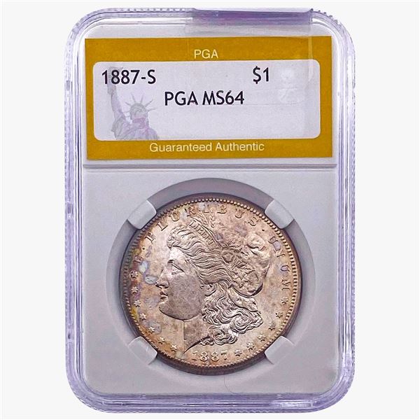 1887-S Morgan Silver Dollar PGA MS64