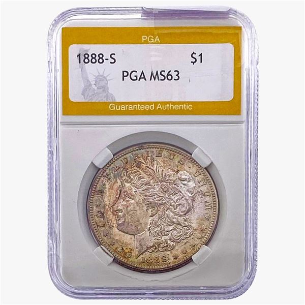 1888-S Morgan Silver Dollar PGA MS63