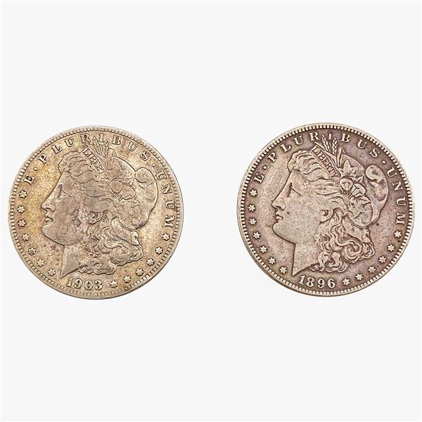 1896-S, 1903-S Morgan Dollars [2] NICELY CICULATED