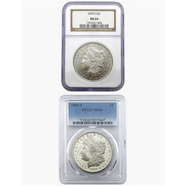 1879-1880 SF Morgan Silver Dollar [2] MS64