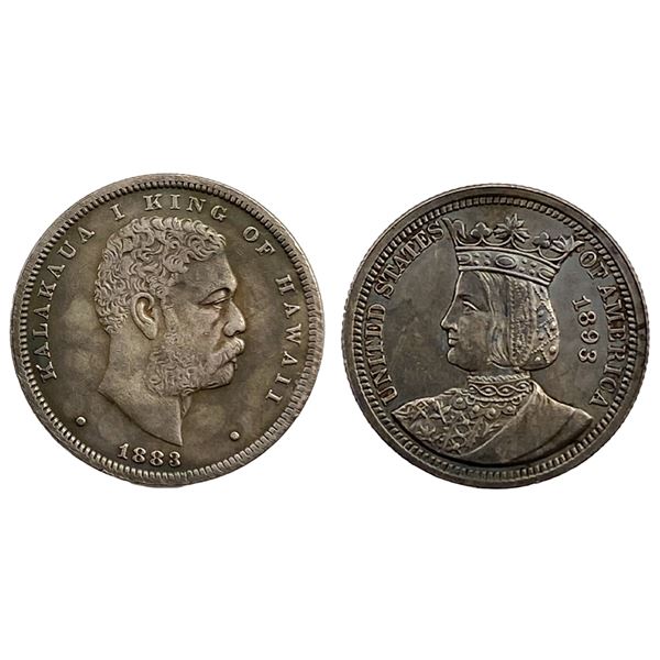 [2]1883 & 1893 25C Isabella/50C Kingdom of Hawaii