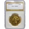 1850-O $20 Gold Double Eagle PGA MS60