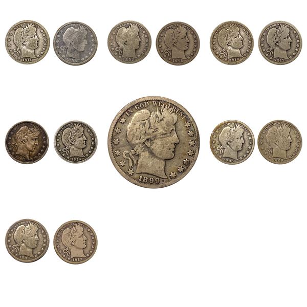 [13]1893-1915 Barber Quarter Dollars & Half Dollars