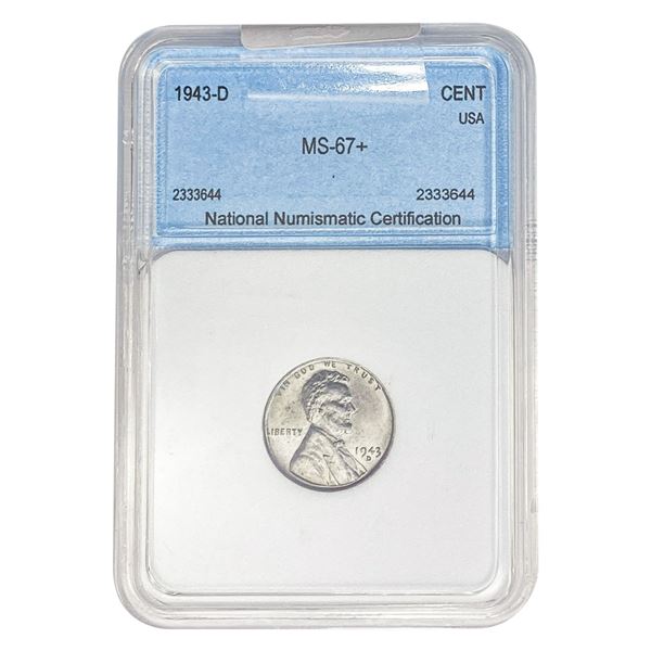1943-D STEEL Wheat Cent NNC MS67+