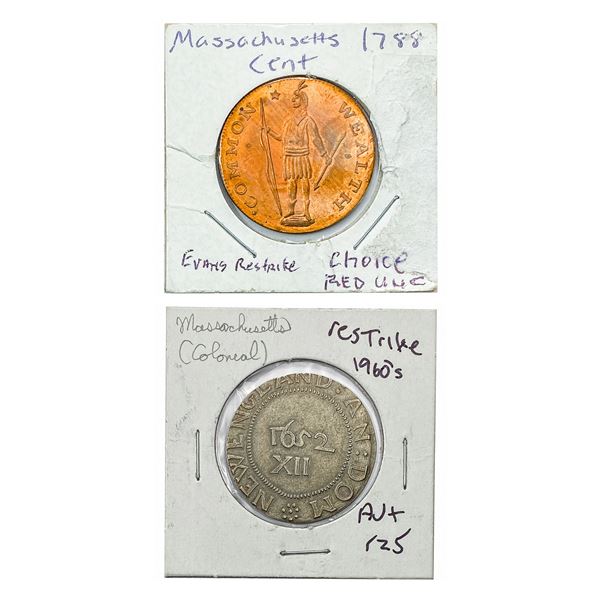 [2] Massachusetts Colonial Restrike Cents CU