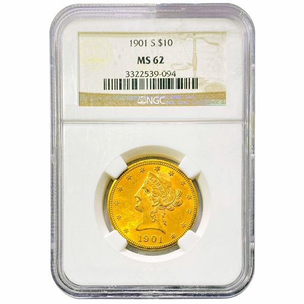 1901 $10 Gold Eagle NGC MS62