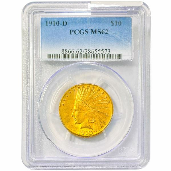 1910-D $10 Gold Eagle PCGS MS62