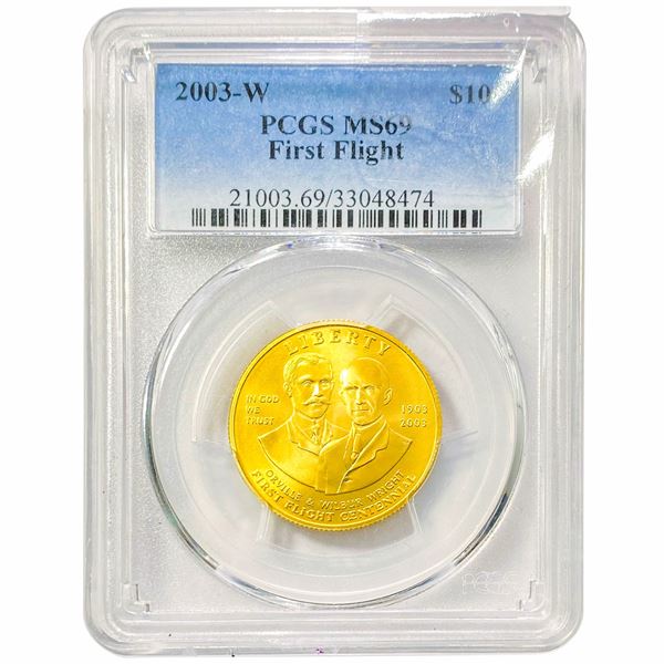 2003-W $10 1/4oz Gold First Flight PCGS MS69