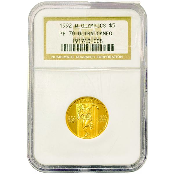 1992-W $5 .2419oz Gold Olympics NGC PF70 Ultra
