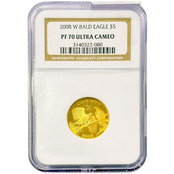 2008-W $5 1/10oz Gold Bald Eagle NGC PF70 Ultra Cameo