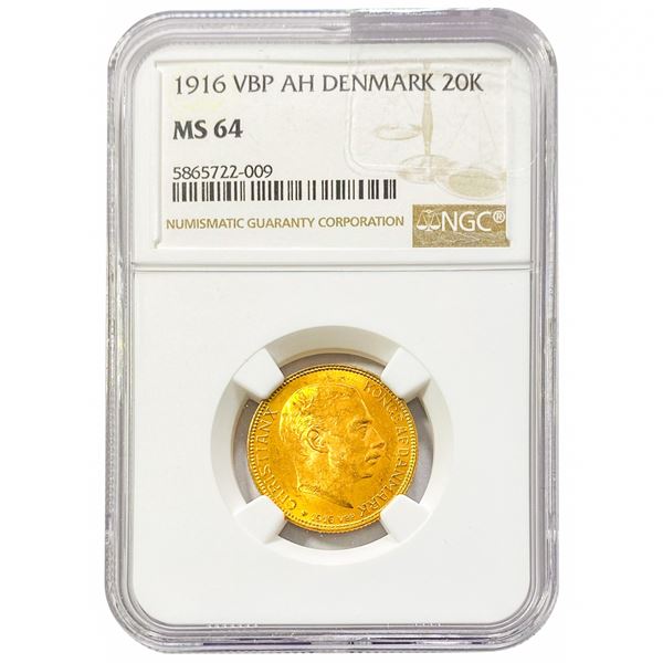 1916 VBP GJ Denmark 20k NGC MS64