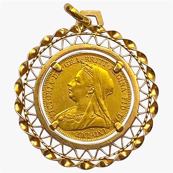 1900 Gold Sovereign in Bezel