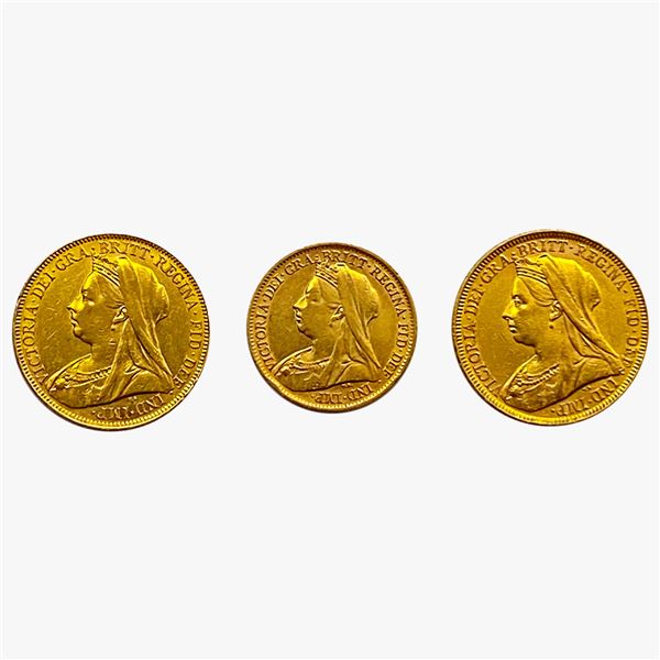 [3] 1896-1901 Gold 1/2 and 1 Sovereigns