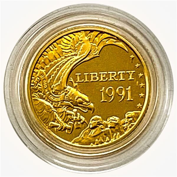 1991 Gold Proof $5 Mount Rushmore Coin