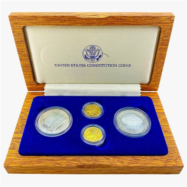 [4] 1987 U.S. Contitution Gold & Silver Set