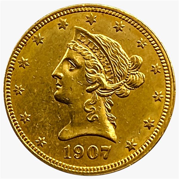 1907 $10 Liberty Head Gold Closely Uncirculated