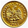Image 1 : 1902 Mexico Gold 1 Peso Uncirculated .0476 AGW