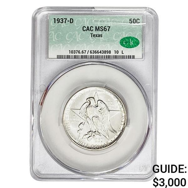 1937-D Texas Half Dollar CAC MS67