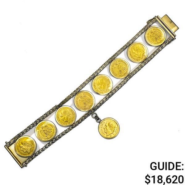 Ladies 14k 63.5g Cinco Peso Bracelet