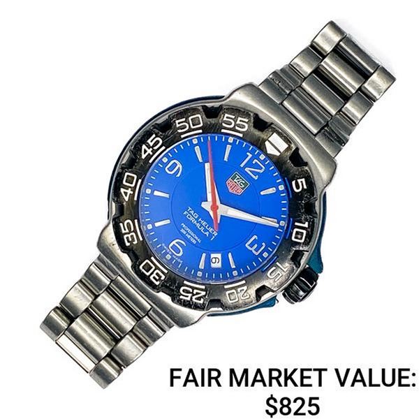 Men's Black & Stainless Tag Heuer Formula One-Used