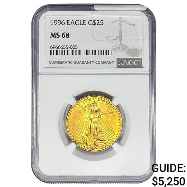 1996 1/2oz. Gold $25 Eagle NGC MS68