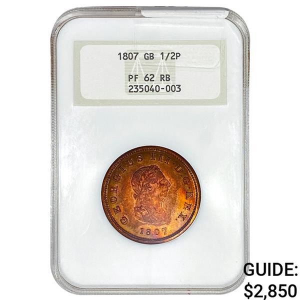 1807 G.Britain 1/2 Penny SEGS PF62 RB