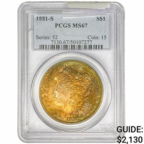 1881-S Morgan Silver Dollar PCGS MS67