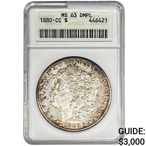 1880-CC Morgan Silver Dollar ANACS MS63 DMPL