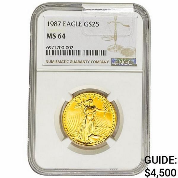 1987 1/2oz $25 AGE NGC MS64
