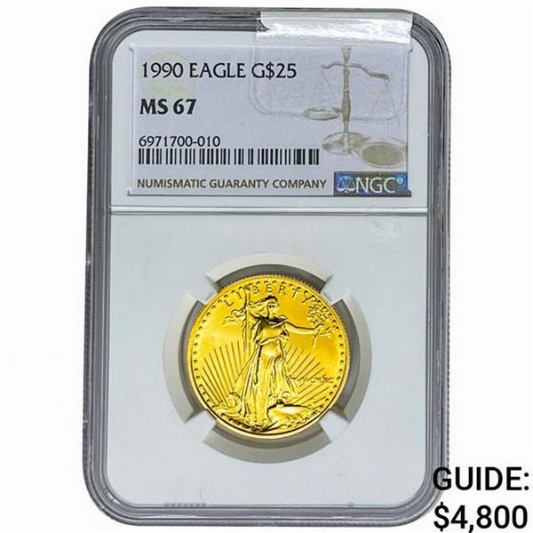 1990 1/2oz $25 AGE NGC MS67