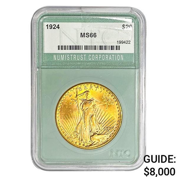 1924 $20 Gold Double Eagle NTC MS66