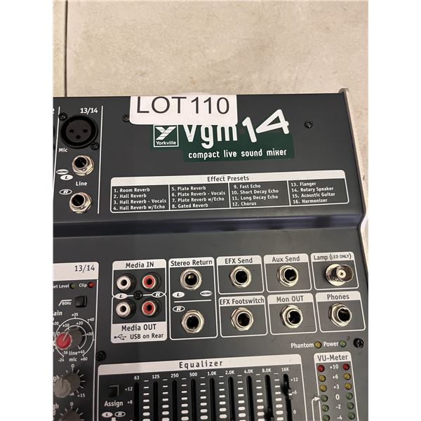 Yorkville VGM 14 sound Mixer - MSRP $700