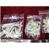 Image 2 : 9 BAGS OF SILVER/WHITE TINY TUBE LURE - ONE BAG GLOWS