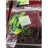 Image 1 : 23 PACKS OF LIME GREEN AND BLACK RUBBER WORM BAIT