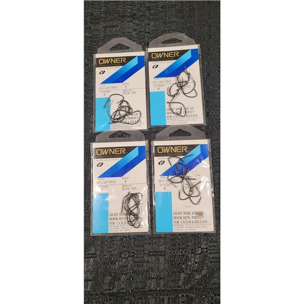 FOUR PACKS OF OWNER SUPER NEEDLE POINT SIZE 1 QTY 8 PER PACK STYLE: MUTU LIGHT CIRCLE