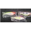 Image 3 : THREE 6" DOUBLE TREBLE HOOK DIVING LURES - WEIGHTED TO HELP MIMIC SWIM PATTERNS OF PREY - PLEASE SEE