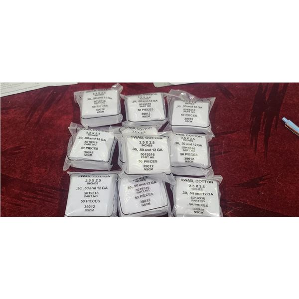 500 2.5 X 2.5 COTTON SWABS FOR 30 CAL, 50CAL AND 12GA