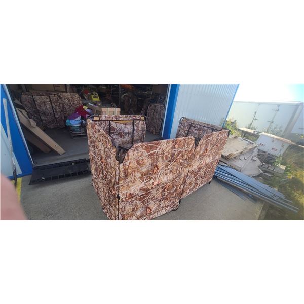 SET OF FIVE  DUCK/GOOSE HUNTING BLINDS PANELS - ADJUSTABLE IN HEIGHT - COMES WITH STAKES .