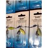 Image 2 : TEN GREEN/YELLOW SILVER TREBLE HOOK SPINNER LURES