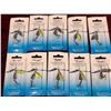 Image 4 : TEN GREEN/YELLOW SILVER TREBLE HOOK SPINNER LURES