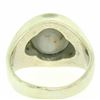 Image 6 : Men's Vintage 14k White Gold 7.24 ctw Oval Gray Star Sapphire Round Diamond Ring