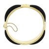Image 6 : Vintage 14K Gold Black Onyx Hand Engraved Floral Work Hinged Bangle Bracelet