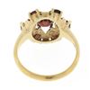 Image 6 : Vintage 10k Yellow Gold 1.65 ctw Round Brilliant Cut Garnet Cluster Platter Ring