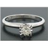 Image 2 : 14k Solid White Gold 0.22 ctw Round White Diamond Illusion Set Solitaire Ring